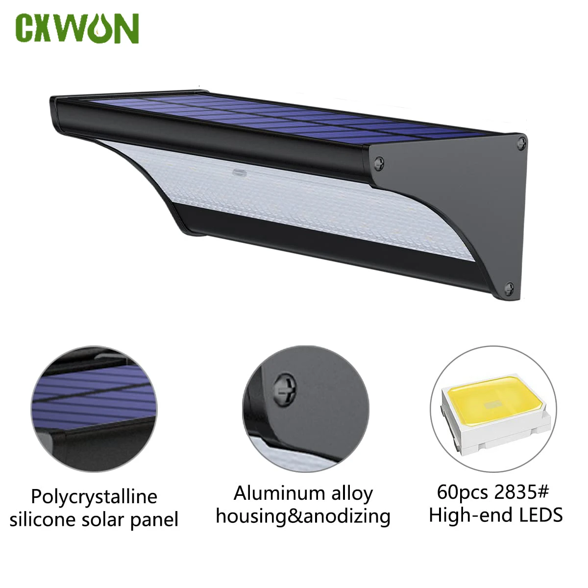 Waterproof Junction Box Solar - Luz Solar de pared para exteriores,
