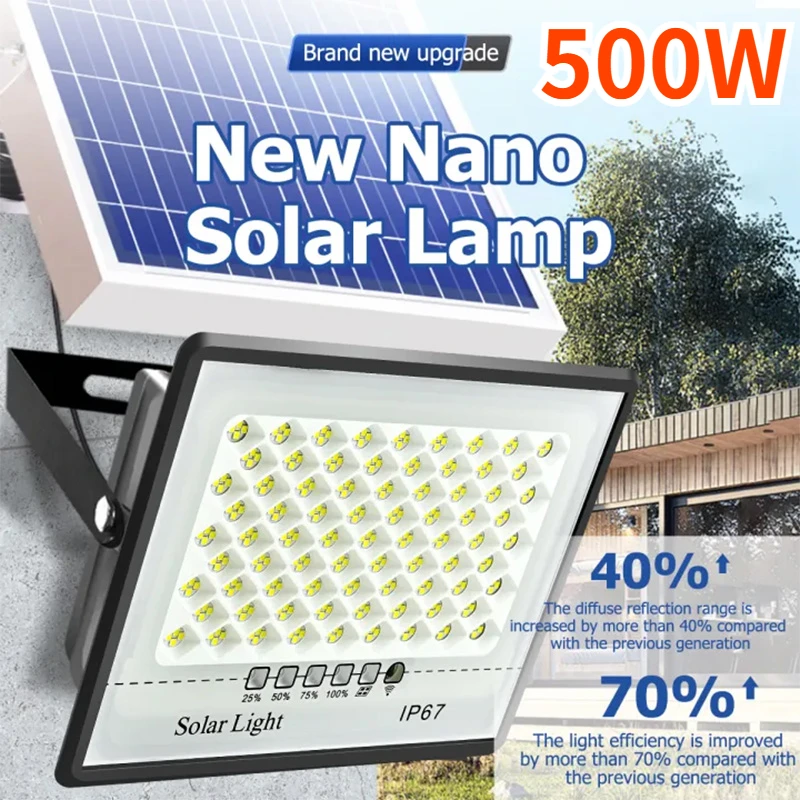 Waterproof Junction Box Solar - Luces solares de 500W para exteriores,