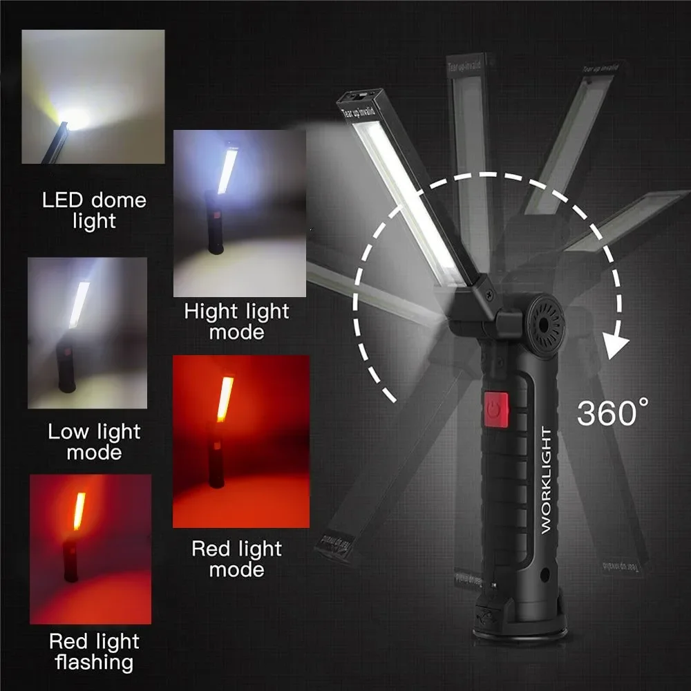 Linterna LED COB portátil, luz - Renewable Energy Battery reseña y precio