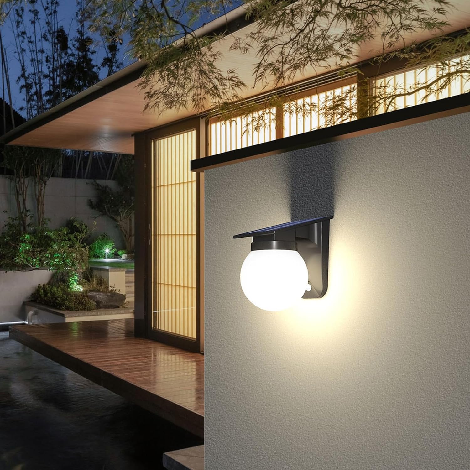 Luces de pared de esfera Solar - Waterproof Junction Box Solar reseña y precio